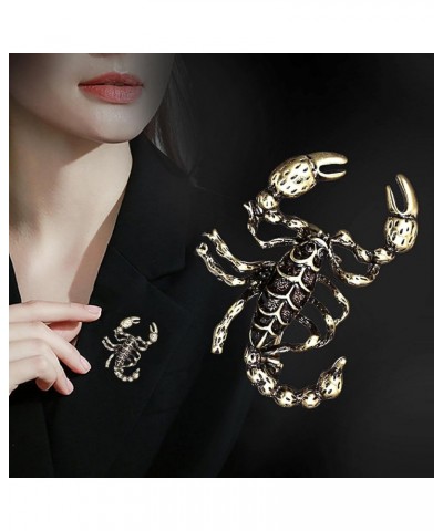 Scorpion Enamel Pin Black Gold Scorpion Insect Brooch Personality Corsage Bouquet Lapel Pin Scarf Shawl Decoration Accessorie...