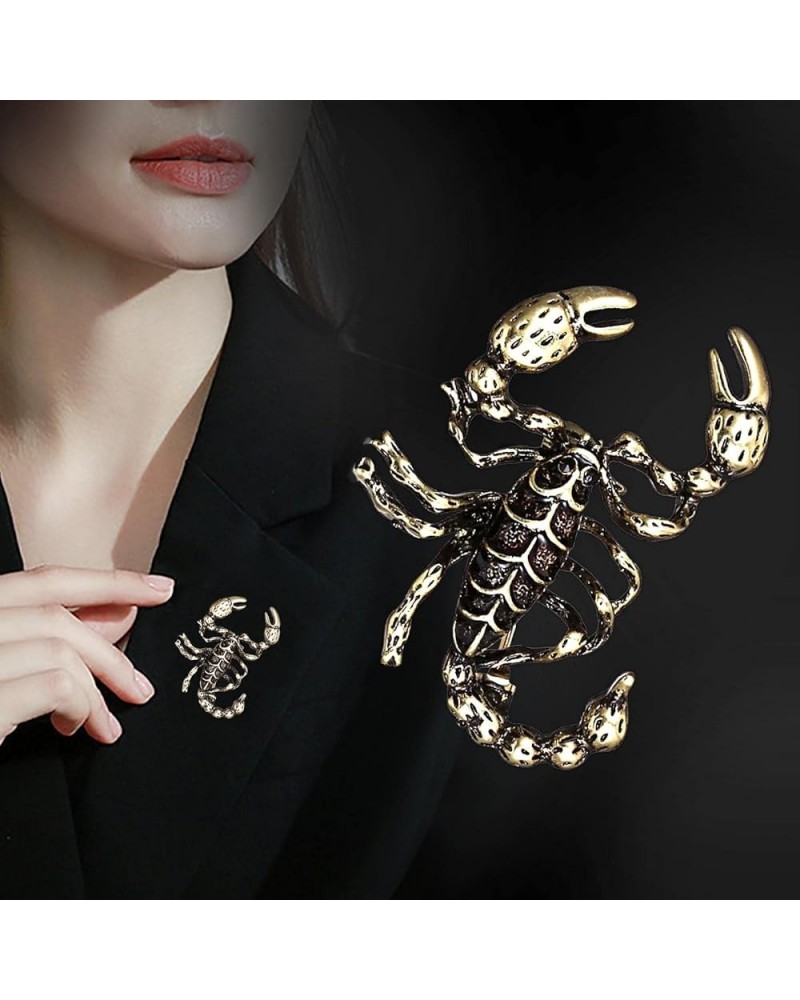 Scorpion Enamel Pin Black Gold Scorpion Insect Brooch Personality Corsage Bouquet Lapel Pin Scarf Shawl Decoration Accessorie...