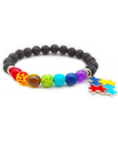 Autism Awareness Bracelet Puzzle Piece Autism Autistic Bracelet 7 Chakra Autism Jewelry Bracelet B $7.94 Bracelets