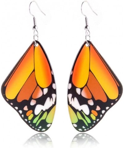 3 pair Cute Acrylic Colorful Monarch Butterfly Wing Dangle Earring for Women Jewelry Gifts yellow $6.48 Earrings