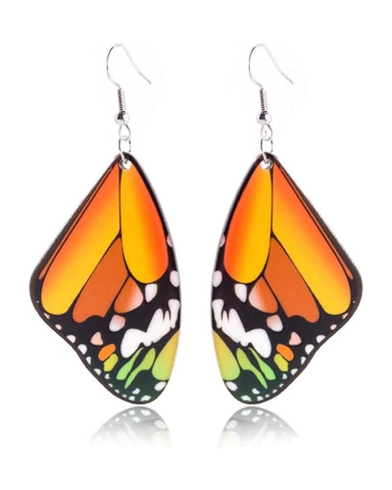 3 pair Cute Acrylic Colorful Monarch Butterfly Wing Dangle Earring for Women Jewelry Gifts yellow $6.48 Earrings