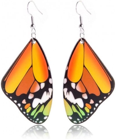 3 pair Cute Acrylic Colorful Monarch Butterfly Wing Dangle Earring for Women Jewelry Gifts yellow $6.48 Earrings