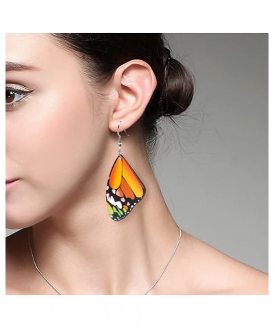 3 pair Cute Acrylic Colorful Monarch Butterfly Wing Dangle Earring for Women Jewelry Gifts yellow $6.48 Earrings