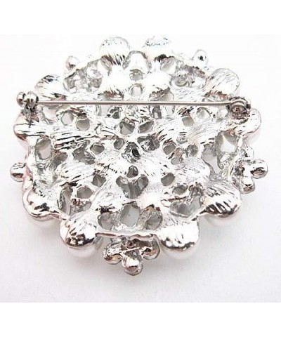 Delicate Pearl Crystal Brooch Pins for Women Girls Dance Balls Wedding Bridal Jewelry Silver $5.91 Brooches & Pins