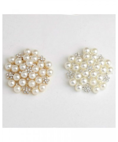 Delicate Pearl Crystal Brooch Pins for Women Girls Dance Balls Wedding Bridal Jewelry Silver $5.91 Brooches & Pins