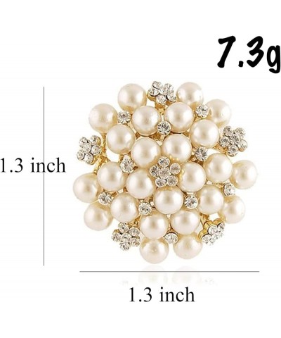 Delicate Pearl Crystal Brooch Pins for Women Girls Dance Balls Wedding Bridal Jewelry Silver $5.91 Brooches & Pins