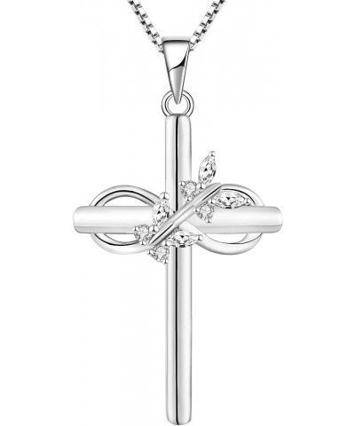 Butterfly Cross Necklace Sterling Silver Infinity Pendant Gemstones Criss Jewelry for Women 04-diamond-Apr $35.09 Necklaces