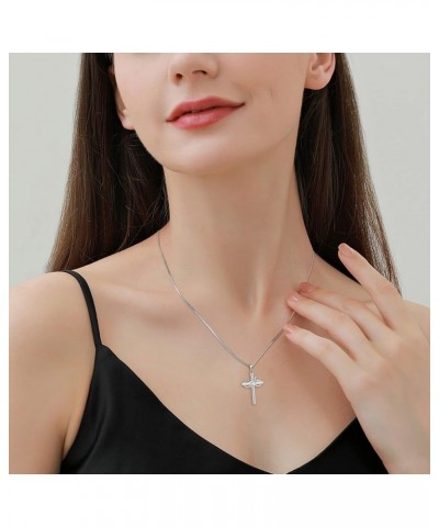 Butterfly Cross Necklace Sterling Silver Infinity Pendant Gemstones Criss Jewelry for Women 04-diamond-Apr $35.09 Necklaces