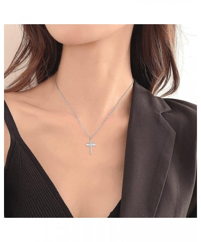 Butterfly Cross Necklace Sterling Silver Infinity Pendant Gemstones Criss Jewelry for Women 04-diamond-Apr $35.09 Necklaces