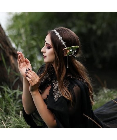 Fairy Mushroom Elf Ears, Handmade Forest Ear Cuffs with White Mushroom Moss and Flower Non Piercing Earrings Ear Clips Wraps ...