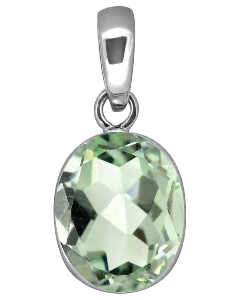 Choose Your Color Real 5 Carat Oval Shape Gemstones Simple 925 Silver Pendant Handmade Locket green-amethyst-natural $15.00 P...