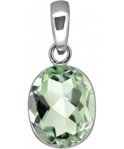 Choose Your Color Real 5 Carat Oval Shape Gemstones Simple 925 Silver Pendant Handmade Locket green-amethyst-natural $15.00 P...