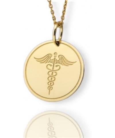 14K Solid Gold Medic Pendant, Medical Alert Necklace No Chain Included 0.55 inches / 13.9mm $122.71 Necklaces