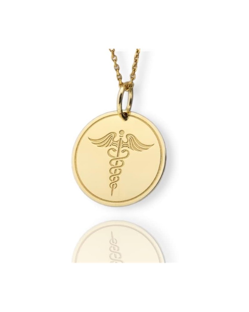 14K Solid Gold Medic Pendant, Medical Alert Necklace No Chain Included 0.55 inches / 13.9mm $122.71 Necklaces