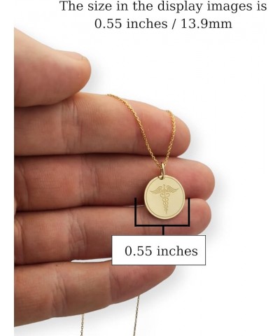 14K Solid Gold Medic Pendant, Medical Alert Necklace No Chain Included 0.55 inches / 13.9mm $122.71 Necklaces