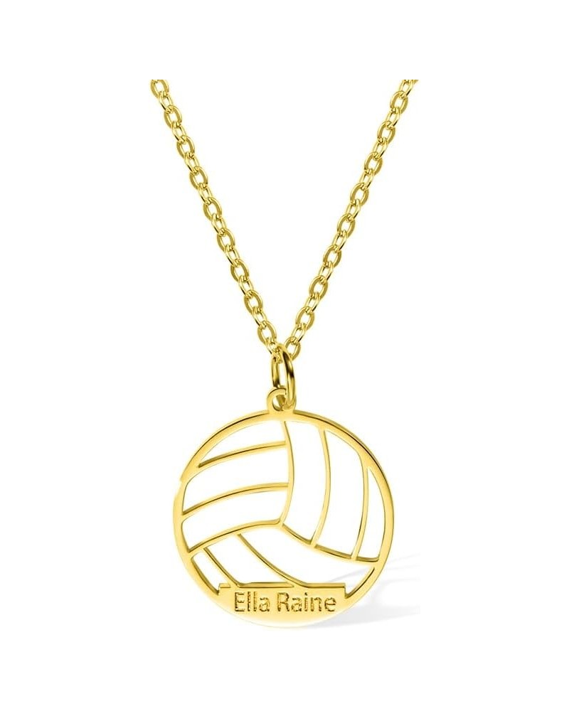 Personalized Name Volleyball Pendant Necklace, Sterling Silver 925 Custom Team Jewelry, Sport Mom Gift, Gift for Volleyball P...