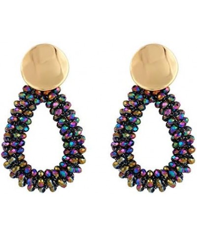 Rhinestone Beaded Drop Earrings for Women Colorful Beaded Earings $6.00 Earrings