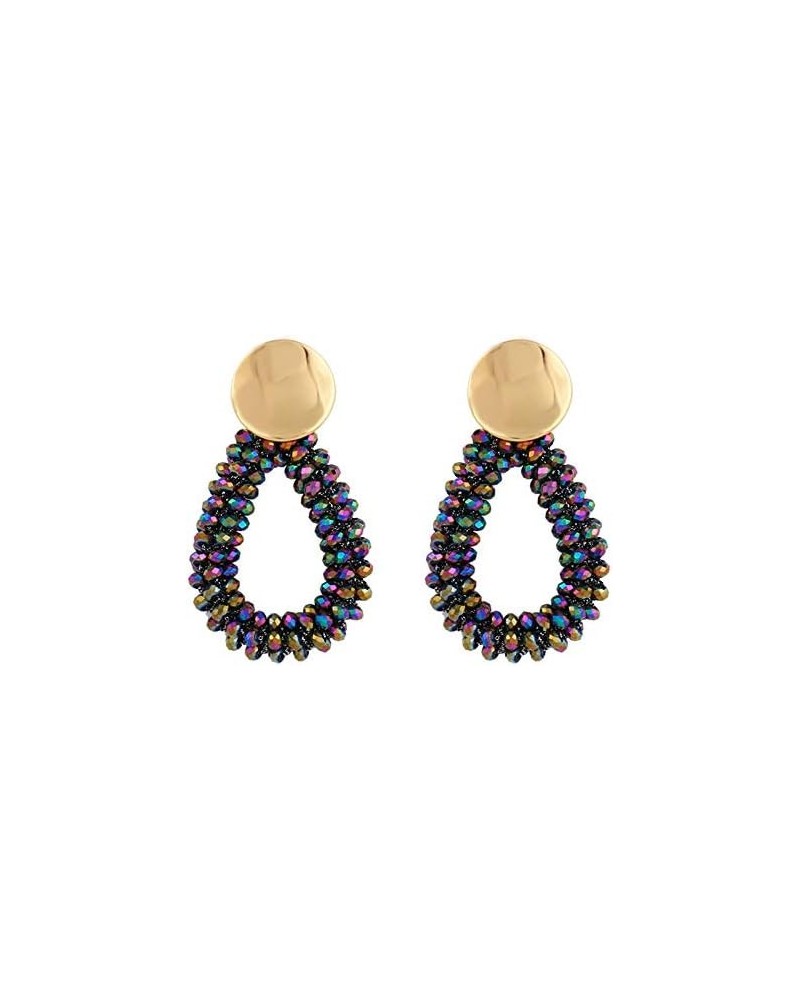 Rhinestone Beaded Drop Earrings for Women Colorful Beaded Earings $6.00 Earrings