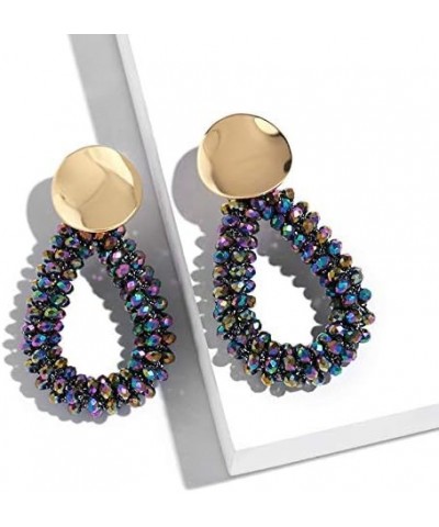 Rhinestone Beaded Drop Earrings for Women Colorful Beaded Earings $6.00 Earrings