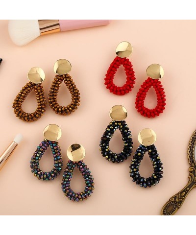 Rhinestone Beaded Drop Earrings for Women Colorful Beaded Earings $6.00 Earrings