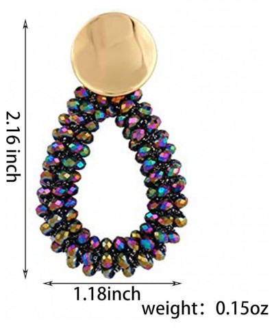 Rhinestone Beaded Drop Earrings for Women Colorful Beaded Earings $6.00 Earrings