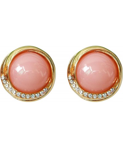 18k Gold Plated Crystal Yellow Created-opall Round Az1009h Leverback Hoop Earrings A-Orange Stud $9.00 Earrings