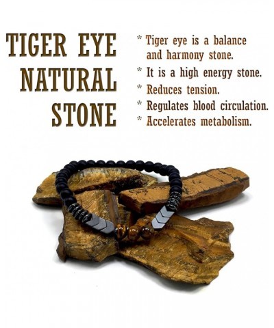 Tiger Eye Natural Stone Bracelet Collection - (Ethnic Wallet Gift) Natural Tiger Eye & Hematite Bracelets $9.85 Bracelets