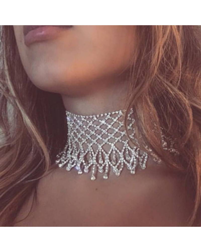 Rhinestone Choker Necklace Festival Summer Chain Necklaces Costume Accessories for Women and Girls Gold $7.55 Necklaces