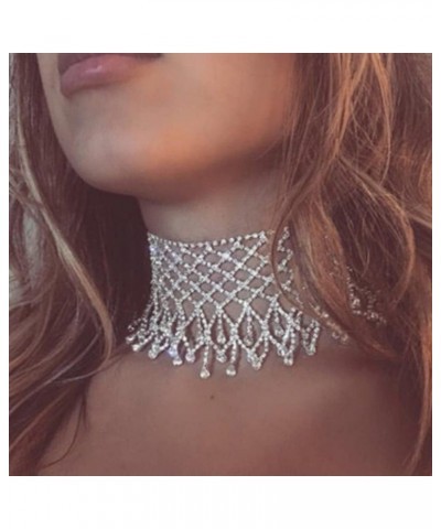 Rhinestone Choker Necklace Festival Summer Chain Necklaces Costume Accessories for Women and Girls Gold $7.55 Necklaces