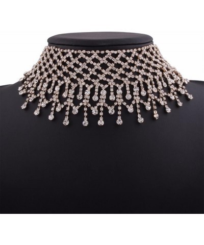 Rhinestone Choker Necklace Festival Summer Chain Necklaces Costume Accessories for Women and Girls Gold $7.55 Necklaces