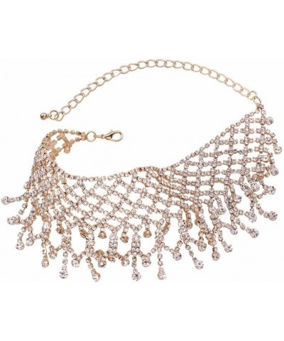 Rhinestone Choker Necklace Festival Summer Chain Necklaces Costume Accessories for Women and Girls Gold $7.55 Necklaces