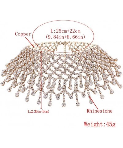 Rhinestone Choker Necklace Festival Summer Chain Necklaces Costume Accessories for Women and Girls Gold $7.55 Necklaces