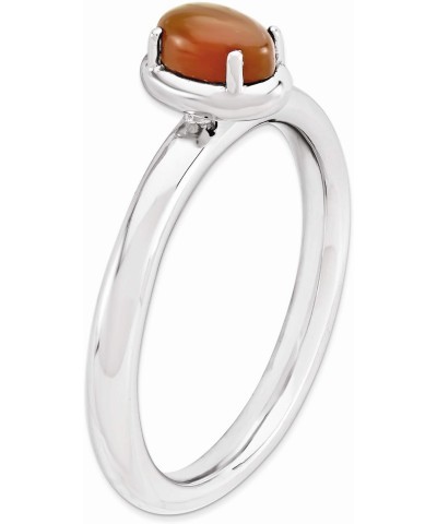 Sterling Silver Stackable Red Agate Ring $21.65 Rings