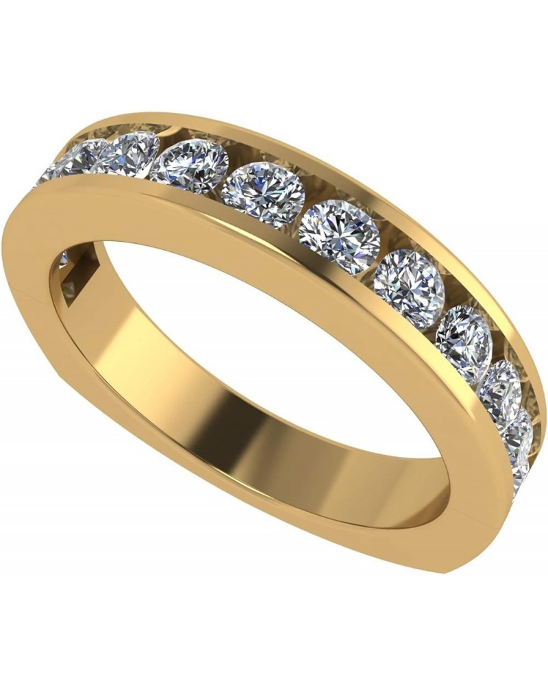 Anniversary Band Ring Channel Set w/ 0.75ctw Pure Brilliance Zirconia in Silver, 10K, or 14K Gold yellow gold - 14k - euro sh...