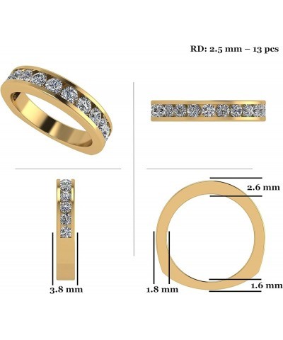 Anniversary Band Ring Channel Set w/ 0.75ctw Pure Brilliance Zirconia in Silver, 10K, or 14K Gold yellow gold - 14k - euro sh...