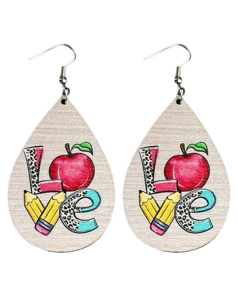 Funny Teacher Teardrop Dangle Earrings for Women and Girls Wooden Back to School Earrings Teacher Appreciation Jewelry Gifts ...