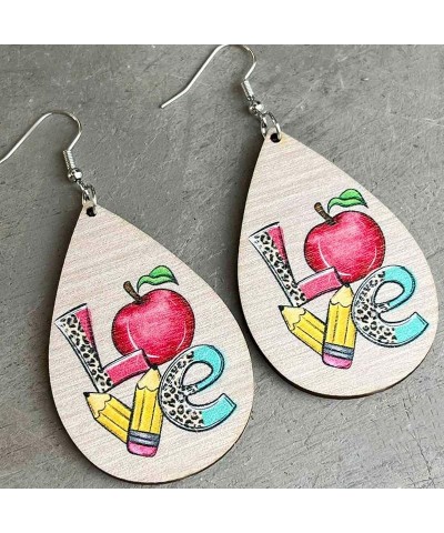 Funny Teacher Teardrop Dangle Earrings for Women and Girls Wooden Back to School Earrings Teacher Appreciation Jewelry Gifts ...