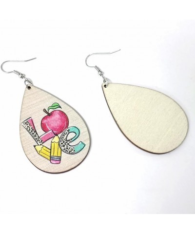 Funny Teacher Teardrop Dangle Earrings for Women and Girls Wooden Back to School Earrings Teacher Appreciation Jewelry Gifts ...