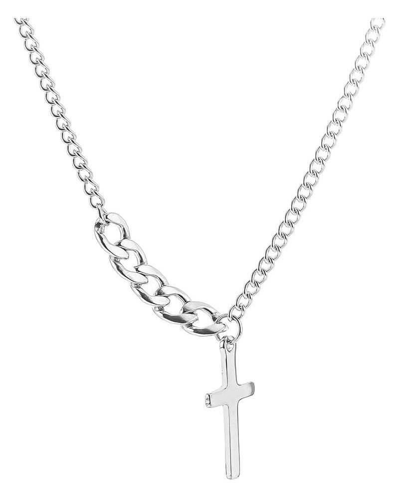 Women's Cross Pendant Necklace - Casual College Style Silver Necklace, Christian Religious Jewelry Gift $6.59 Necklaces