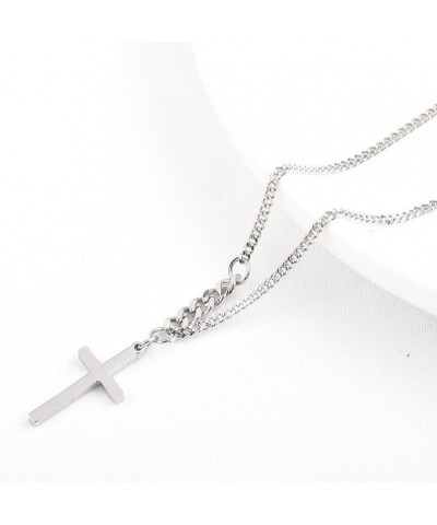 Women's Cross Pendant Necklace - Casual College Style Silver Necklace, Christian Religious Jewelry Gift $6.59 Necklaces