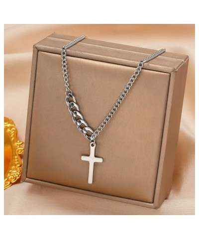 Women's Cross Pendant Necklace - Casual College Style Silver Necklace, Christian Religious Jewelry Gift $6.59 Necklaces