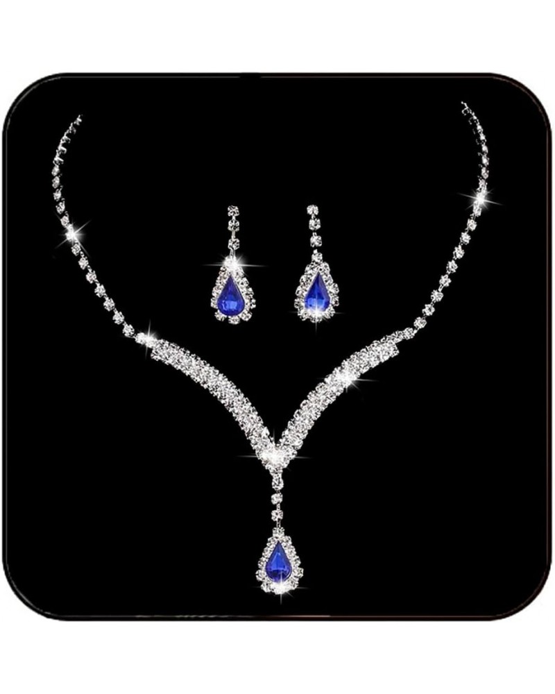 Bridal Rhinestone Jewelry Set Bride Wedding Necklace Earrings Sets Crystal Choker Necklaces Tassel Dangle Earring Costume Pro...