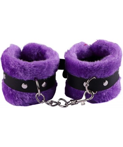 Fluffy Plush Handcuff Bracelet Soft Fur Leg Cuff Adjustable Fluffy Bracelet Lover Couple Cosplay Yoga Prop Accessory for Wome...