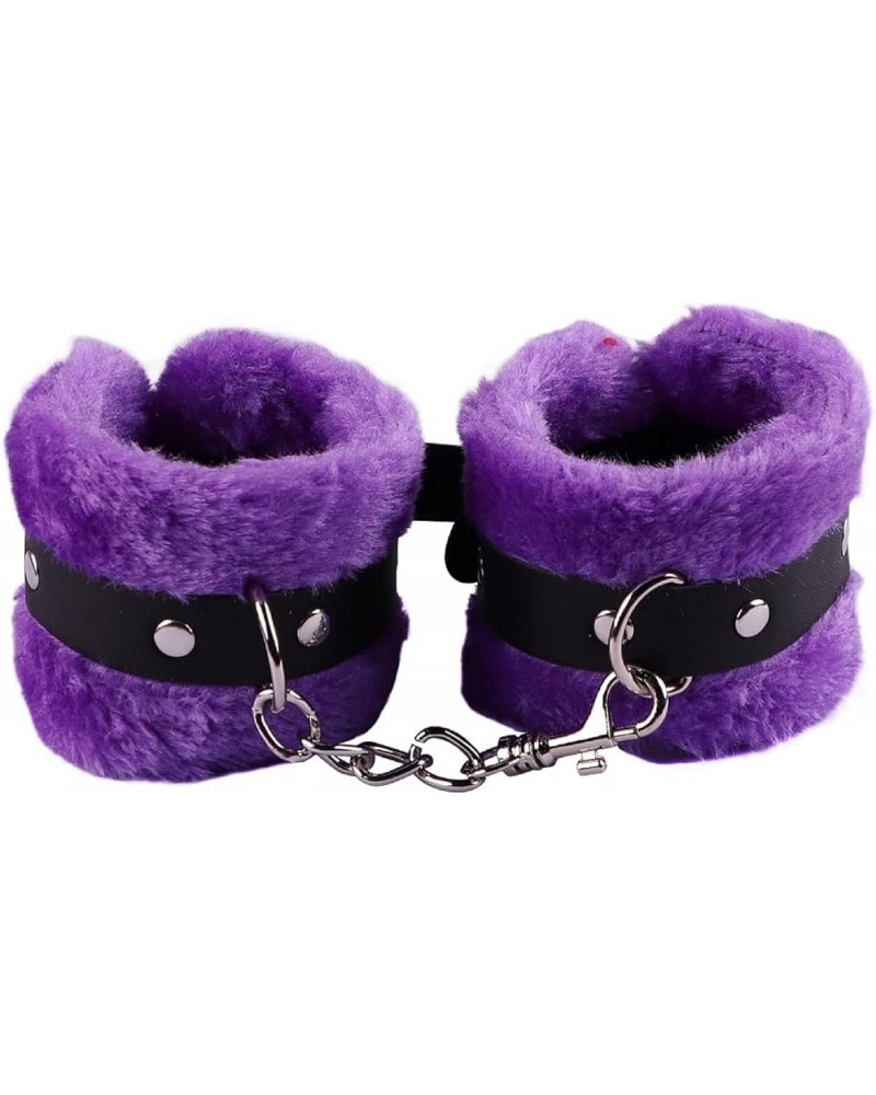 Fluffy Plush Handcuff Bracelet Soft Fur Leg Cuff Adjustable Fluffy Bracelet Lover Couple Cosplay Yoga Prop Accessory for Wome...