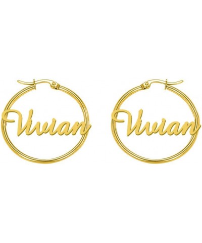 Personalize it with Name Earrings for Women Gothic Style Monogram Hoop Earring Personalized Name Earring Custom Made with Any...