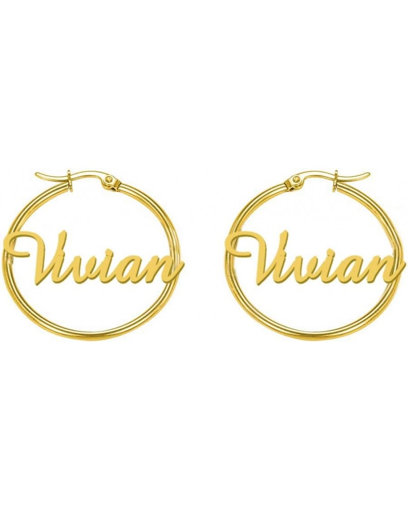 Personalize it with Name Earrings for Women Gothic Style Monogram Hoop Earring Personalized Name Earring Custom Made with Any...