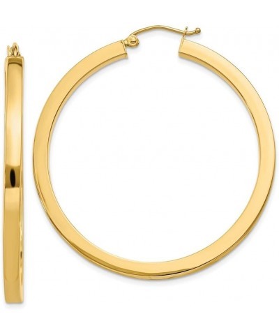 10k Yellow Gold Polished Square Hoop Earrings for Women (L- 30-50mm) 45.0 Millimeters $157.49 Earrings