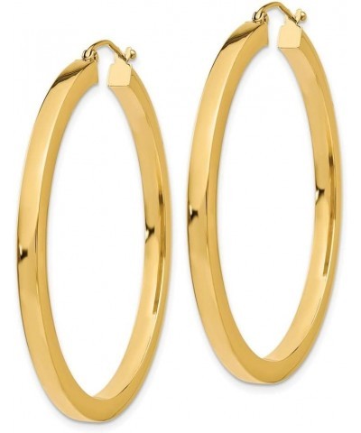 10k Yellow Gold Polished Square Hoop Earrings for Women (L- 30-50mm) 45.0 Millimeters $157.49 Earrings