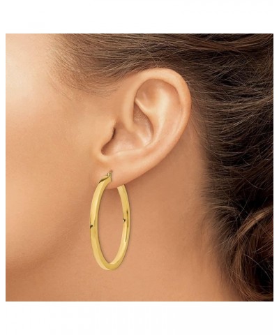 10k Yellow Gold Polished Square Hoop Earrings for Women (L- 30-50mm) 45.0 Millimeters $157.49 Earrings