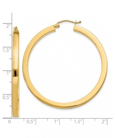 10k Yellow Gold Polished Square Hoop Earrings for Women (L- 30-50mm) 45.0 Millimeters $157.49 Earrings